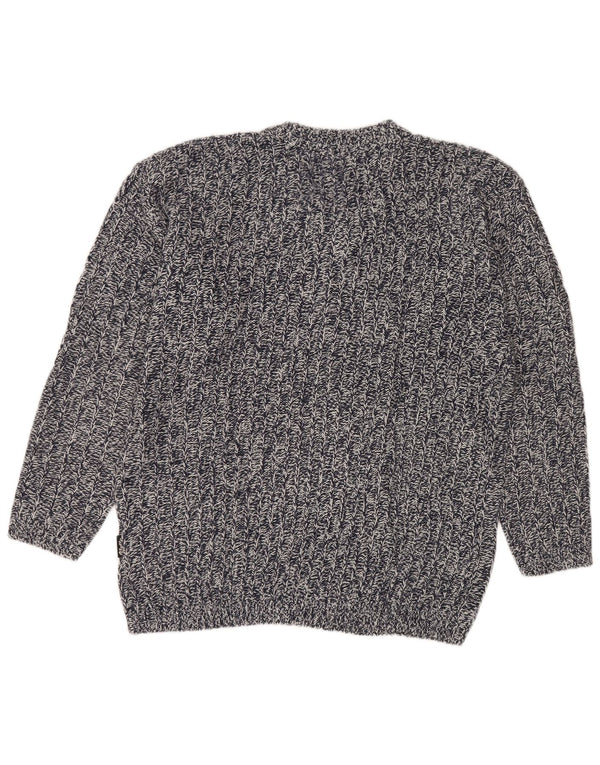 Maglione da uomo con scollo a V Lotto, grande, in acrilico screziato blu navy