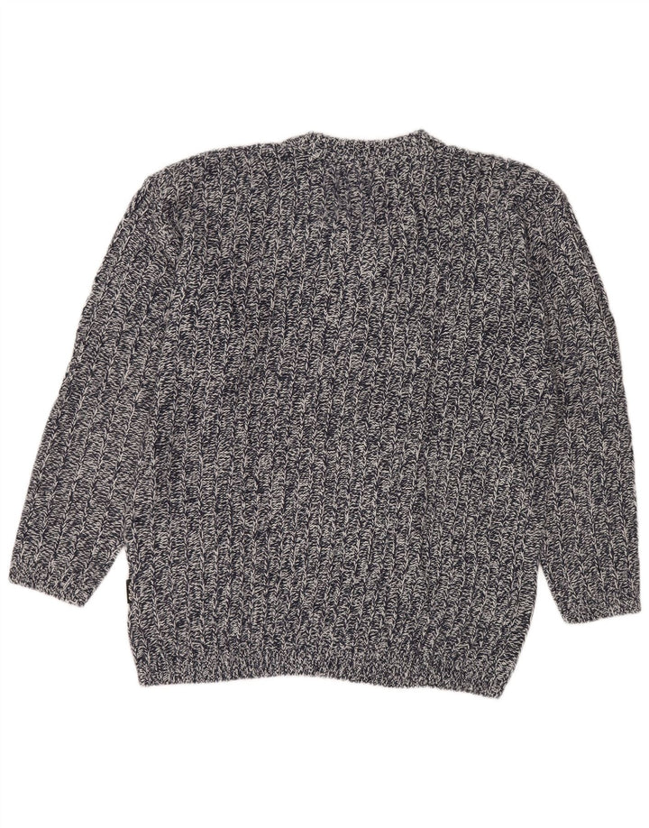 Maglione da uomo con scollo a V Lotto, grande, in acrilico screziato blu navy