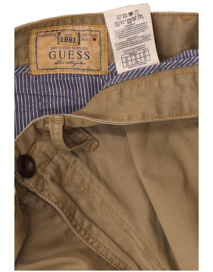 Pantaloncini chino da uomo Guess W33 in cotone beige medio