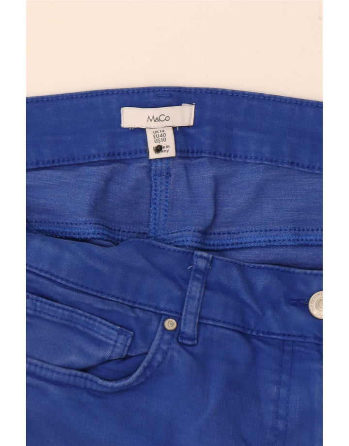 Jeans corti da donna M&Co UK 14 Large W34 L24 Blu