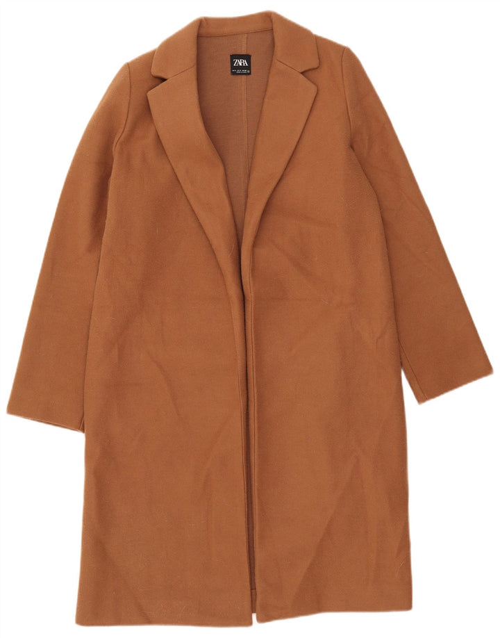 Soprabito aperto da donna Zara UK 10 piccolo poliestere marrone