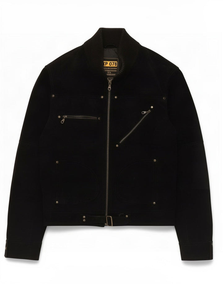 Giacca da pilota in pelle da uomo XP 078 UK 44 2XL Nera