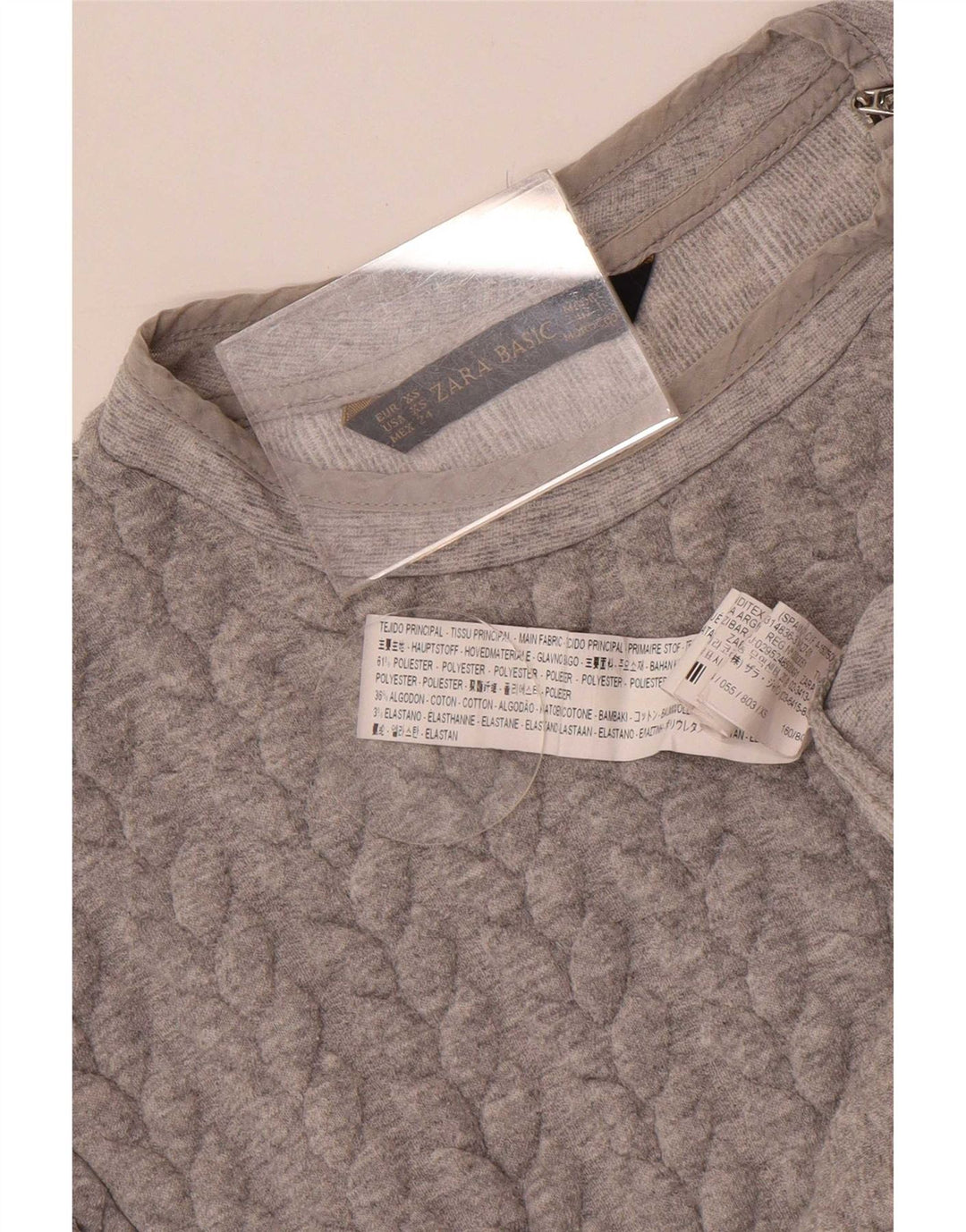 Felpa oversize da donna Zara UK 6 XS poliestere grigio