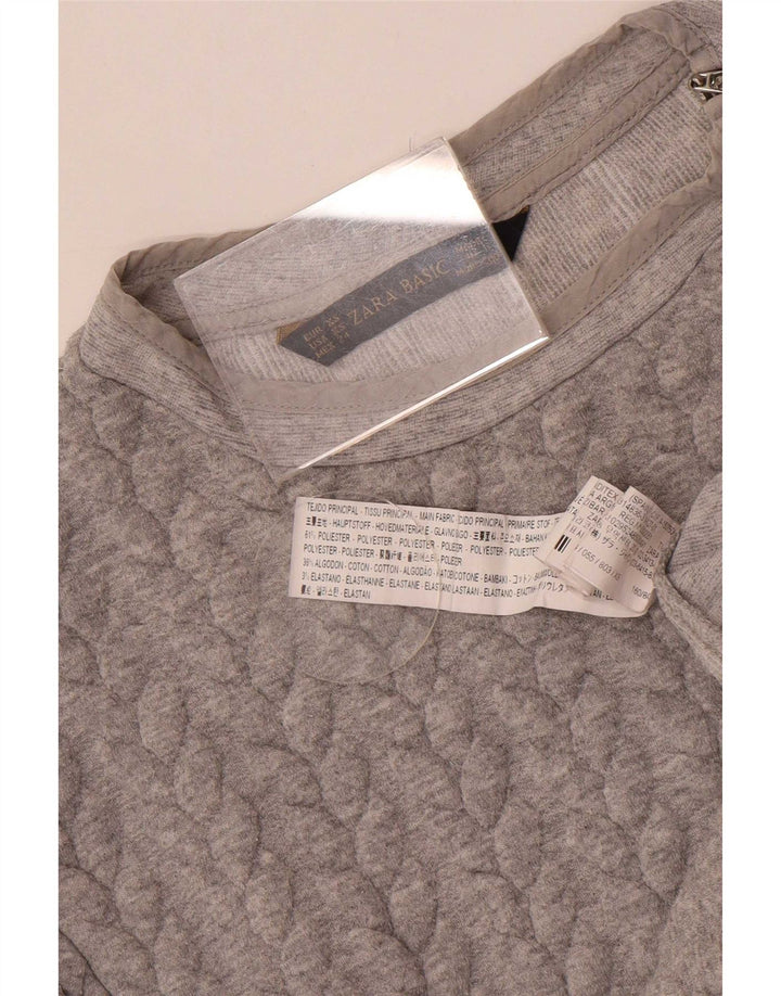 Felpa oversize da donna Zara UK 6 XS poliestere grigio
