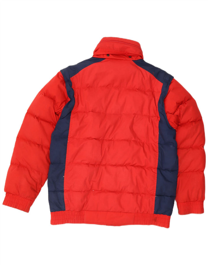 SALEWA Giacca imbottita con cappuccio da uomo UK 40 Large Rosso Colourblock Poliestere