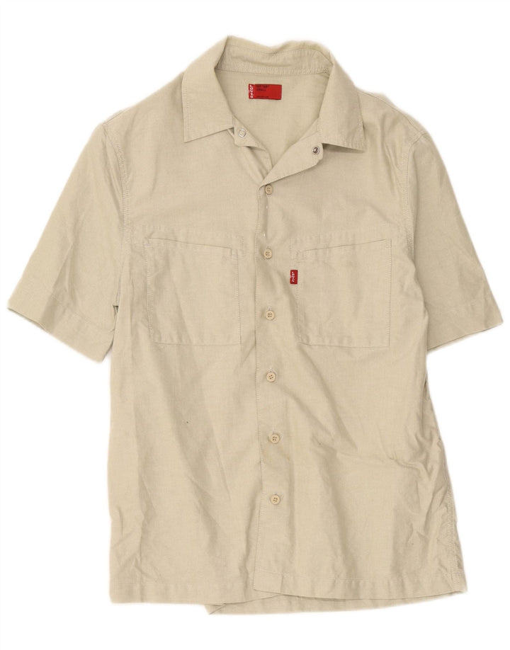 Camicia a maniche corte da uomo Levi's Small in cotone beige