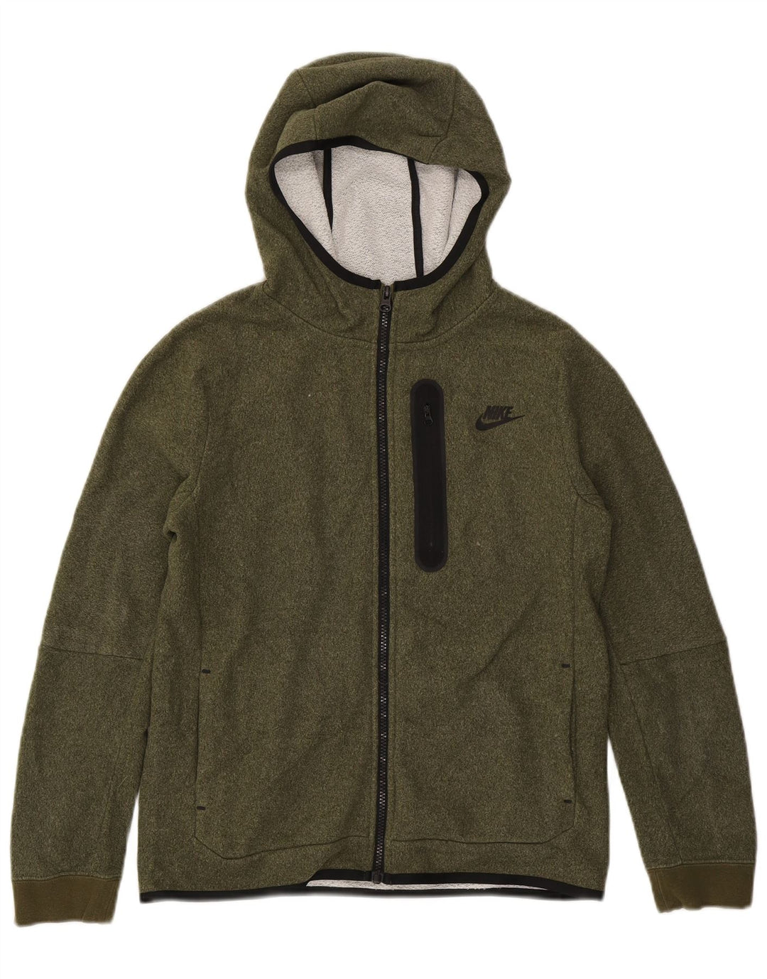 Felpa con cappuccio e zip Nike da bambino 13-14 anni XL poliestere kaki