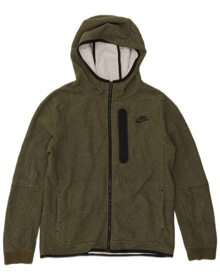 Felpa con cappuccio e zip Nike da bambino 13-14 anni XL poliestere kaki