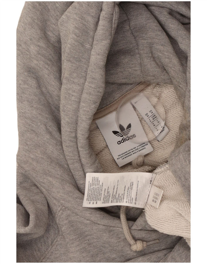 Felpa con cappuccio grafica da uomo Adidas in cotone grigio medio