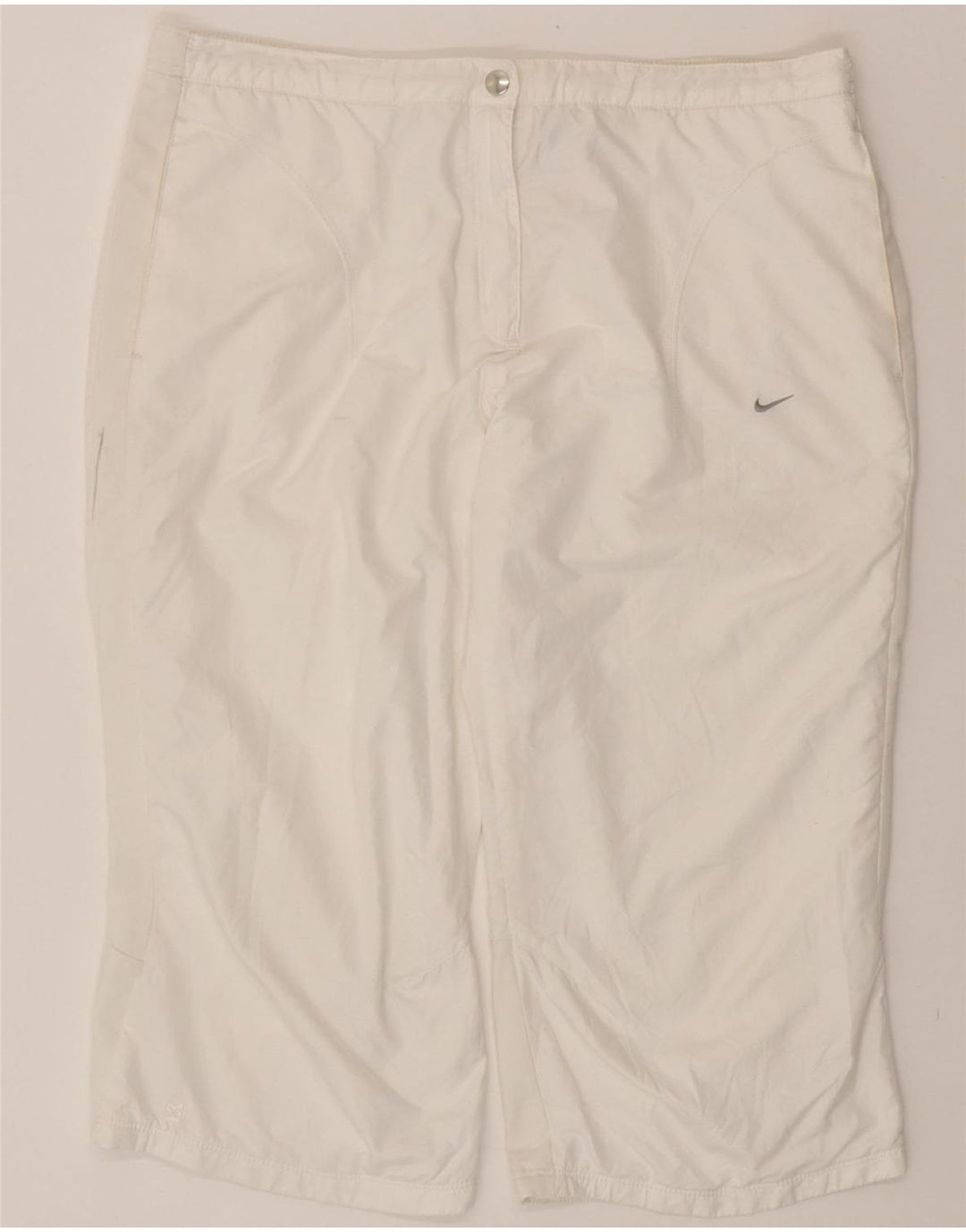 NIKE Womens Capri Tracksuit Trousers UK 16 Large  White Polyester Vintage Nike and Second-Hand Nike from Messina Hembry 