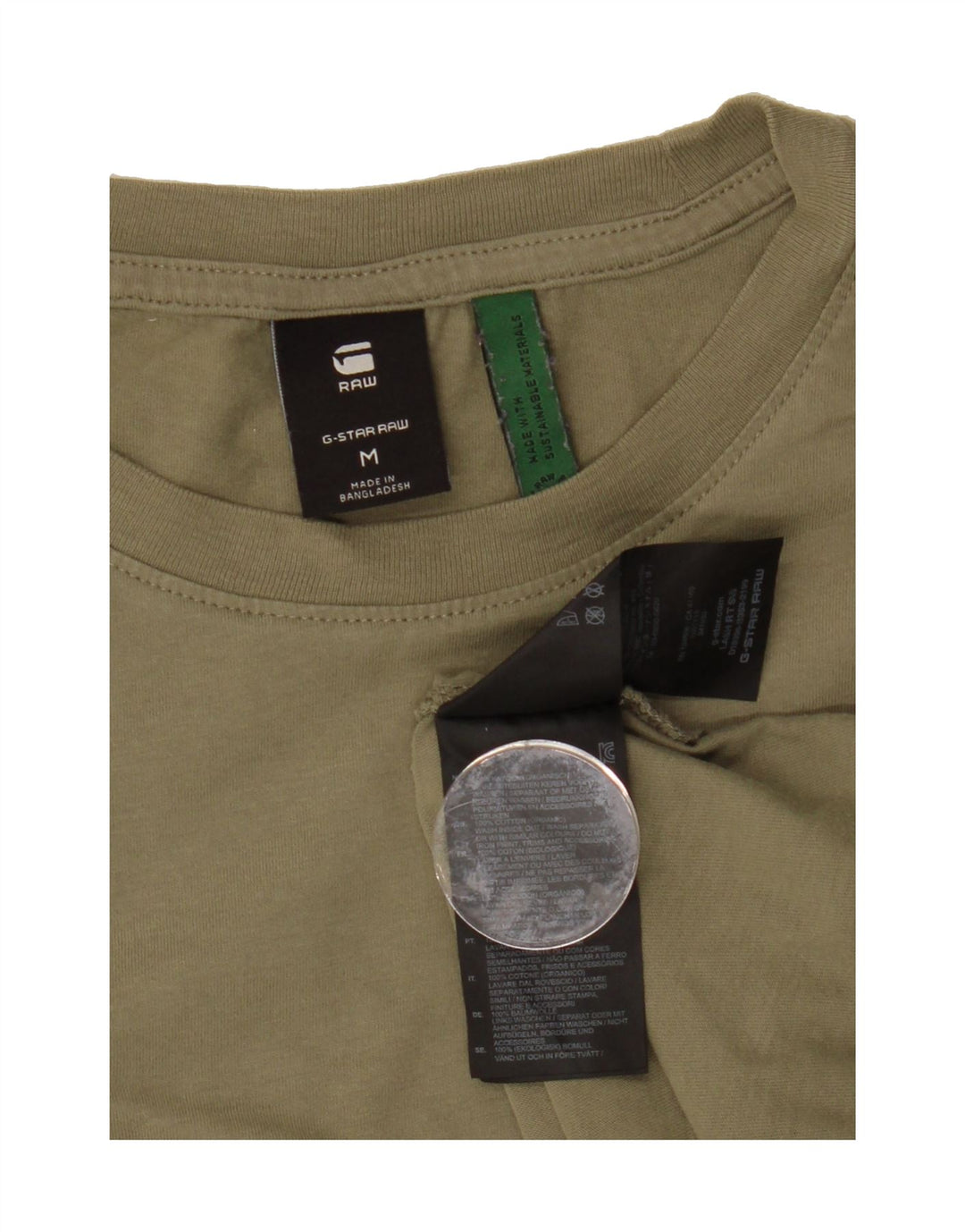 G-STAR Mens T-Shirt Top Medium Khaki Cotton Vintage G-Star and Second-Hand G-Star from Messina Hembry 