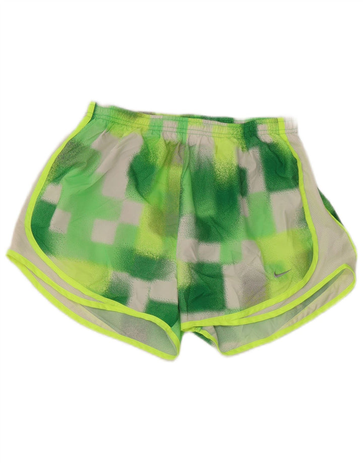 Pantaloncini sportivi Nike Dri Fit da donna UK 12 Poliestere geometrico verde medio