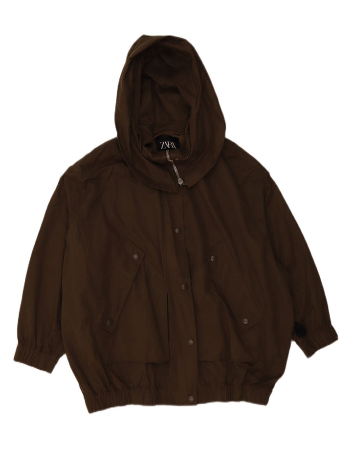 Giubbotto bomber oversize con cappuccio ZARA da uomo UK 38 medio poliestere kaki