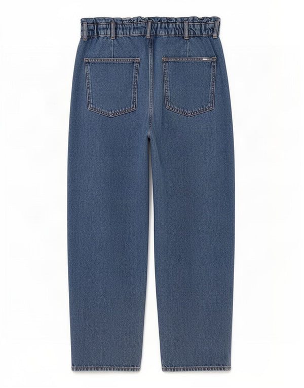 Jeans affusolati a vita alta corti da donna Zara EU 44 XL W34 L24 cotone blu
