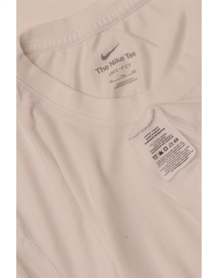 T-shirt da uomo NIKE Dri Fit Top 2XL cotone bianco
