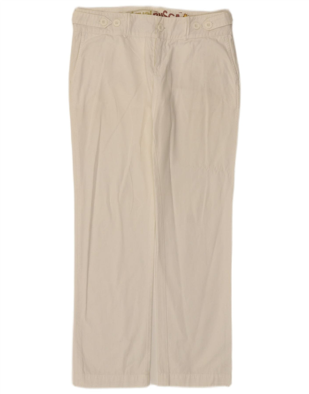 Pantaloni chino dritti da donna DESIGUAL EU 38 Medium W30 L28 Cotone bianco