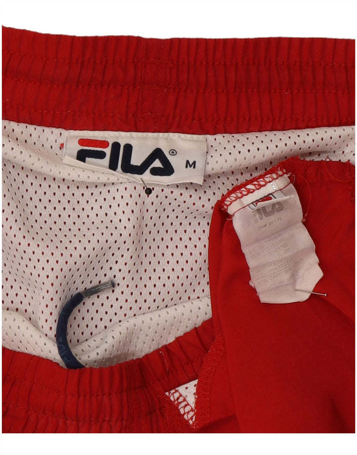 Pantaloncini da bagno da uomo Fila in poliestere rosso medio