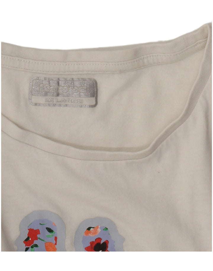 Maglietta grafica da donna Kappa Top UK 20 2XL Bianca