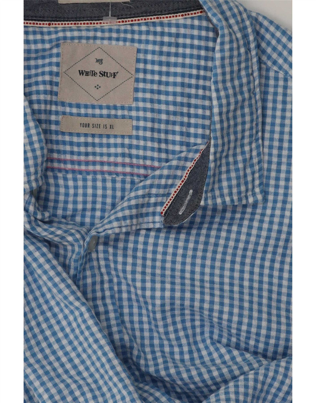 Camicia a maniche corte da uomo White Stuff XL blu a quadretti
