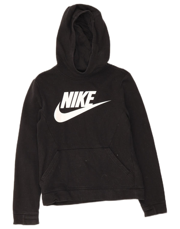 Felpa con cappuccio grafica Nike da ragazzo, 10-11 anni, cotone nero medio