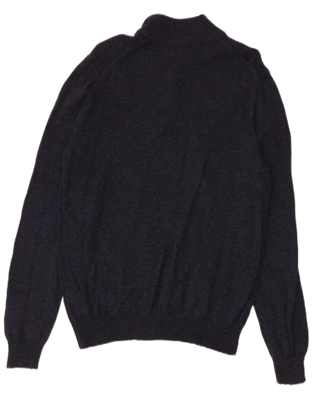 Maglione da uomo Marks & Spencer con zip e collo medio blu navy screziato