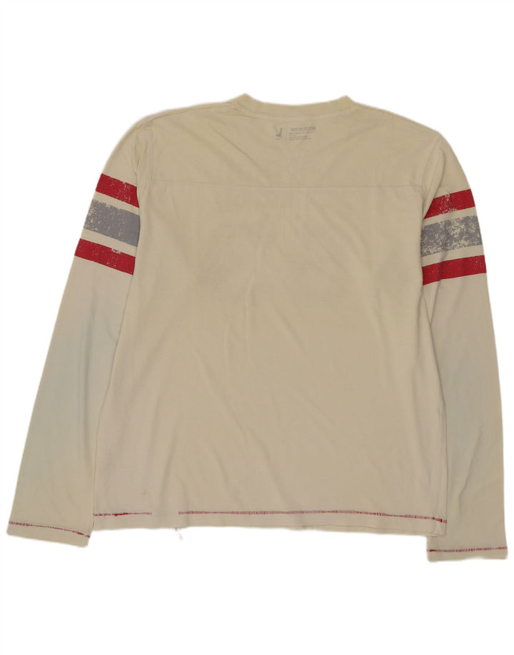 Woolrich Top grafico da uomo a maniche lunghe in cotone beige grande