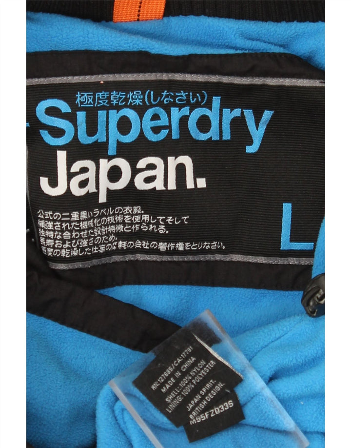 Giacca a vento con cappuccio da donna SUPERDRY UK 16 grande nylon nero