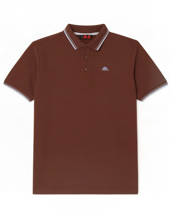 Polo Kappa Uomo Large Marrone In Cotone