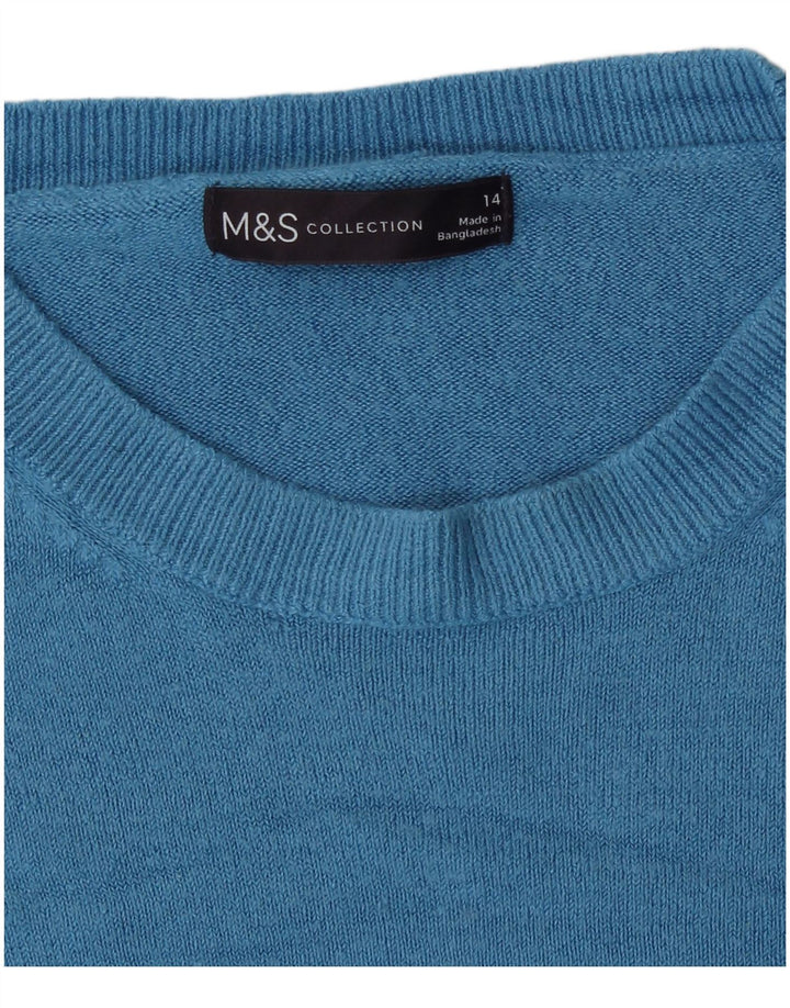 Maglione maglione con scollo a barca da donna Marks & Spencer UK 14 Blu medio
