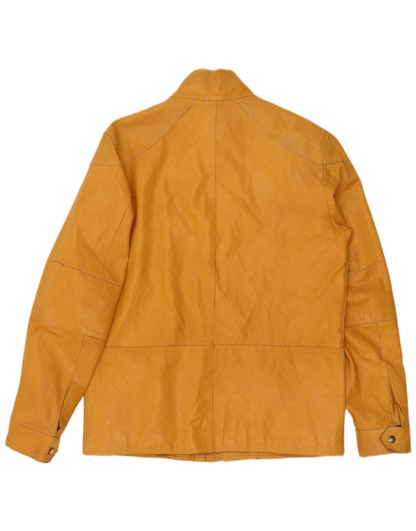 Giacca Utility In Pelle Da Uomo Conbipel IT 48 Giallo Medio