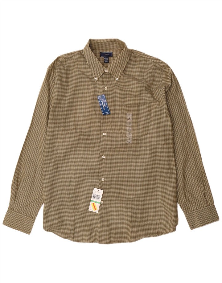 DOCKERS Camicia da uomo taglia 16 1/2 grande cotone a quadri kaki