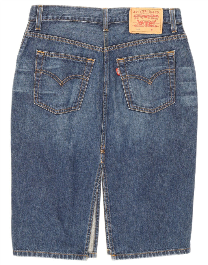 Gonna in denim 669 da donna Levi's W28 cotone blu navy medio