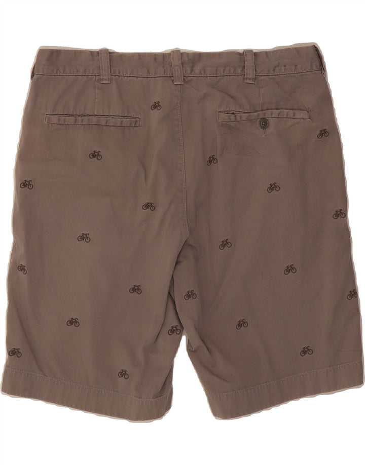 J. CREW Mens Graphic Chino Shorts W35 Large Grey Vintage J. Crew and Second-Hand J. Crew from Messina Hembry 