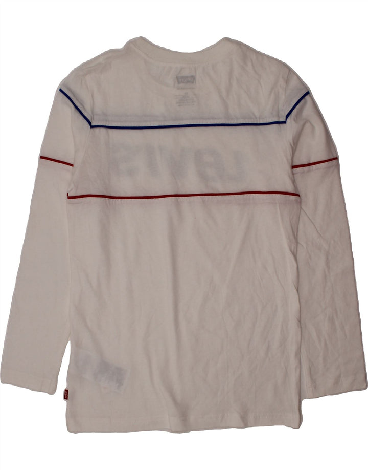 LEVI'S Boys Graphic Top Long Sleeve 11-12 Years White Cotton Vintage Levi's and Second-Hand Levi's from Messina Hembry 