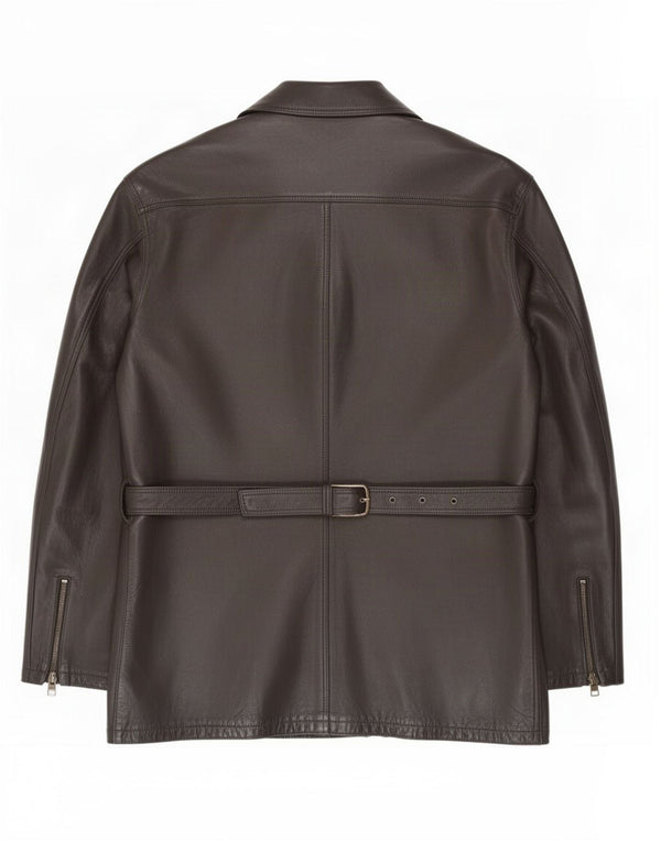 Giacca in pelle vintage da uomo UK 42 XL nera
