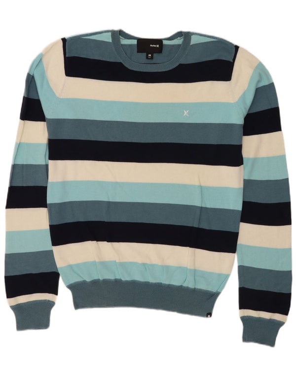 Maglione Hurley da uomo girocollo in cotone a righe multicolori medie