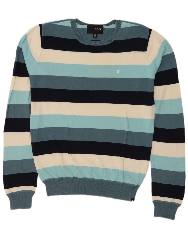 Maglione Hurley da uomo girocollo in cotone a righe multicolori medie