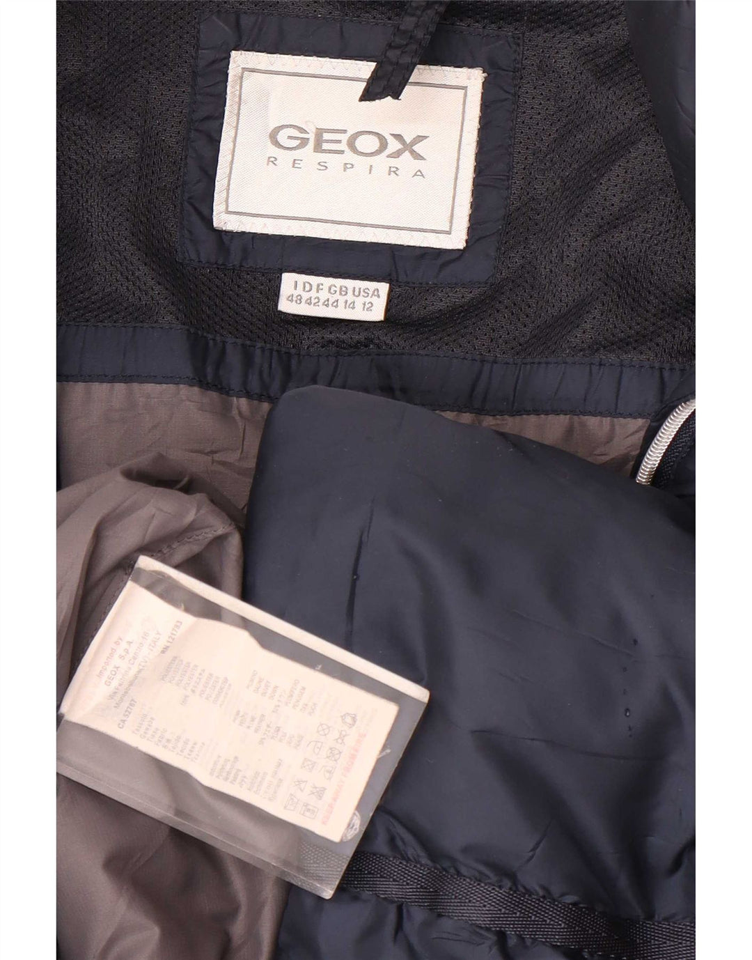 Cappotto imbottito da donna Geox UK 14 Large in poliestere blu navy