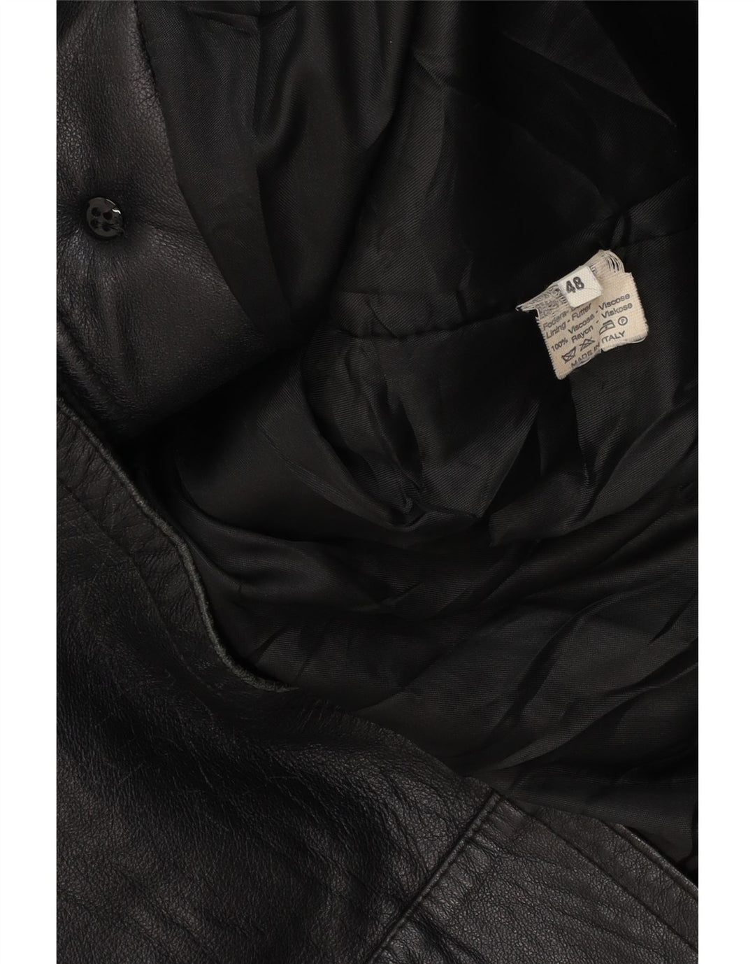 Cappotto oversize in pelle con cappuccio da donna VINTAGE IT 48 XL Pelle nera