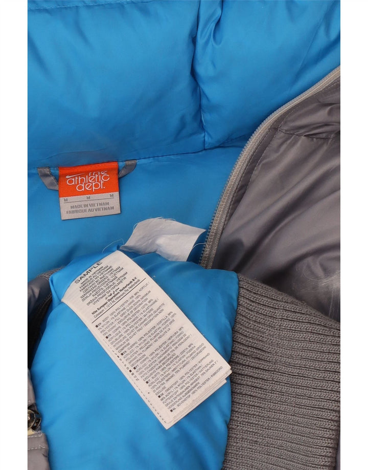 Giacca imbottita con cappuccio Nike da uomo UK 38 Poliestere grigio medio