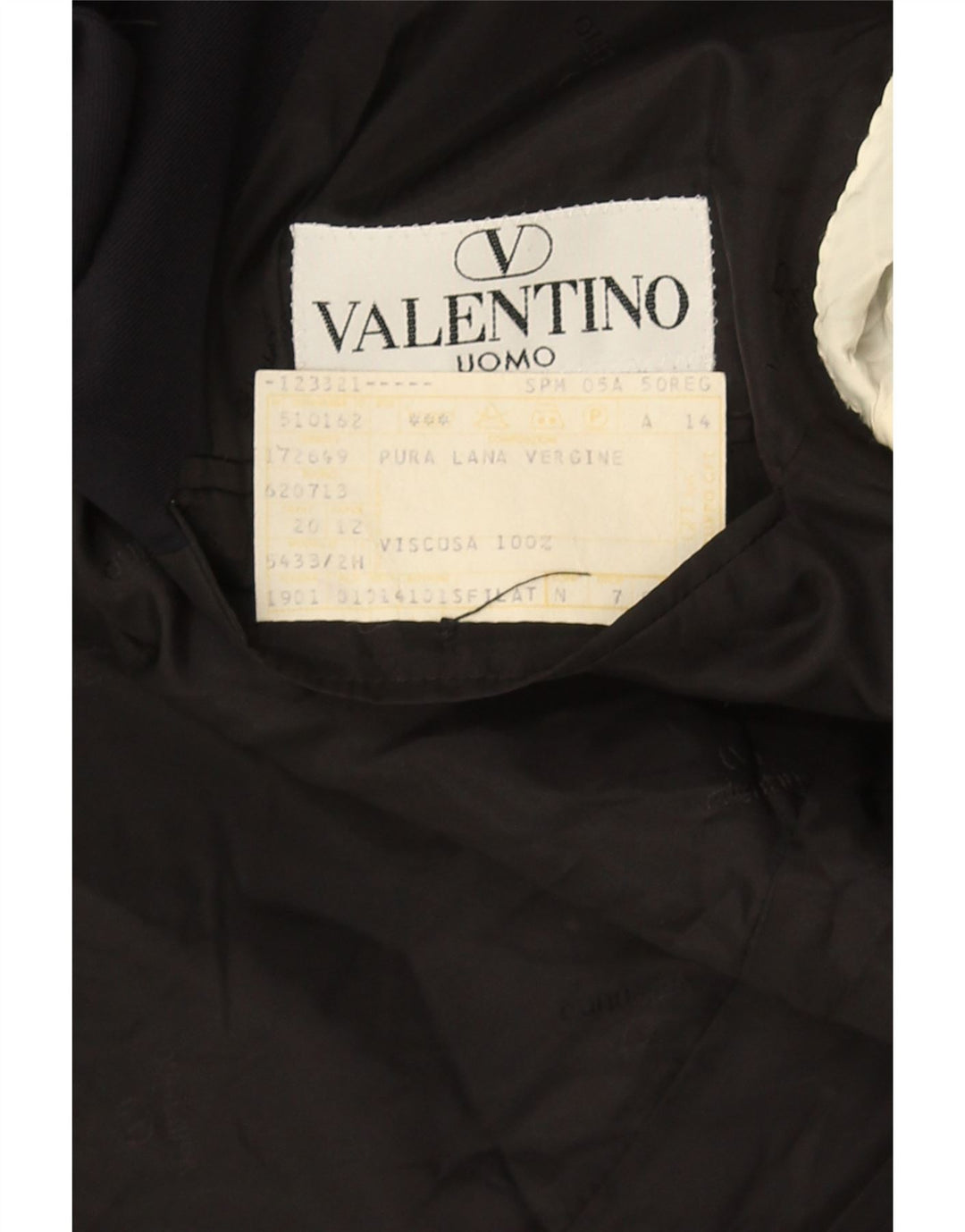 Giacca blazer a 3 bottoni da uomo Valentino IT 50 Large in lana vergine blu navy