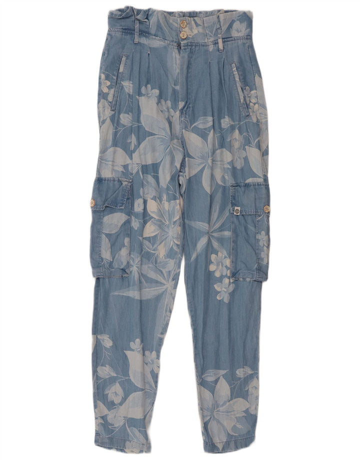 Pantaloni Cargo Harem da donna Desigual medi W32 L28 Lyocell floreale blu