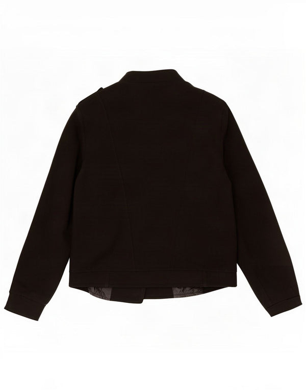 Giacca blazer vintage da donna UK 16 grande nera poliestere