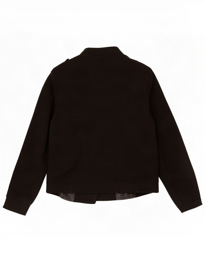 Giacca blazer vintage da donna UK 16 grande nera poliestere