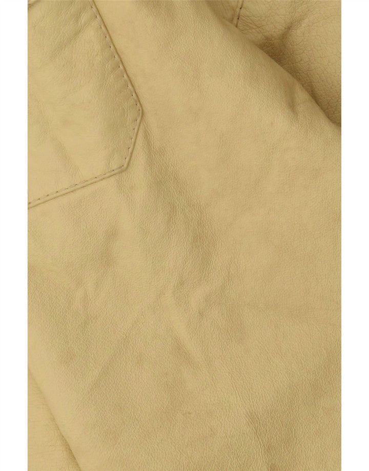 Giacca in pelle vintage da uomo IT 50 grande in pelle gialla