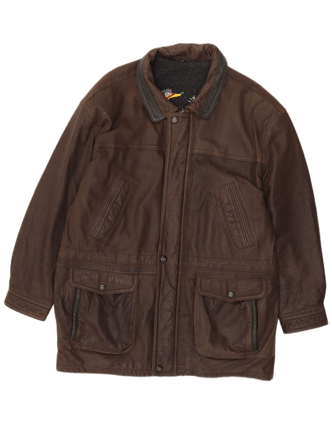 Giacca in pelle da uomo JOHN B UK 46 3XL Pelle marrone