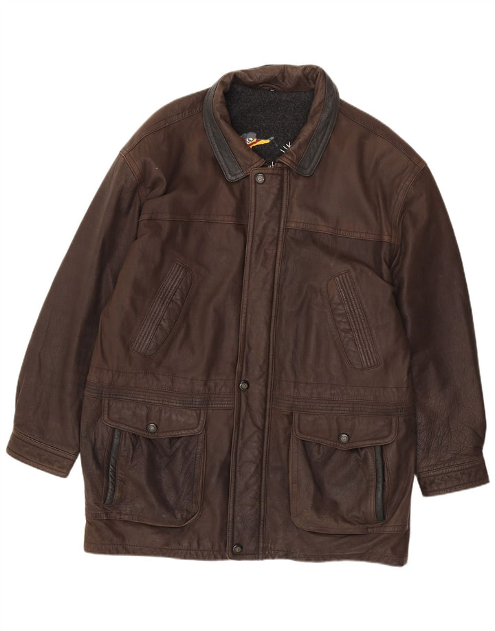 Giacca in pelle da uomo JOHN B UK 46 3XL Pelle marrone