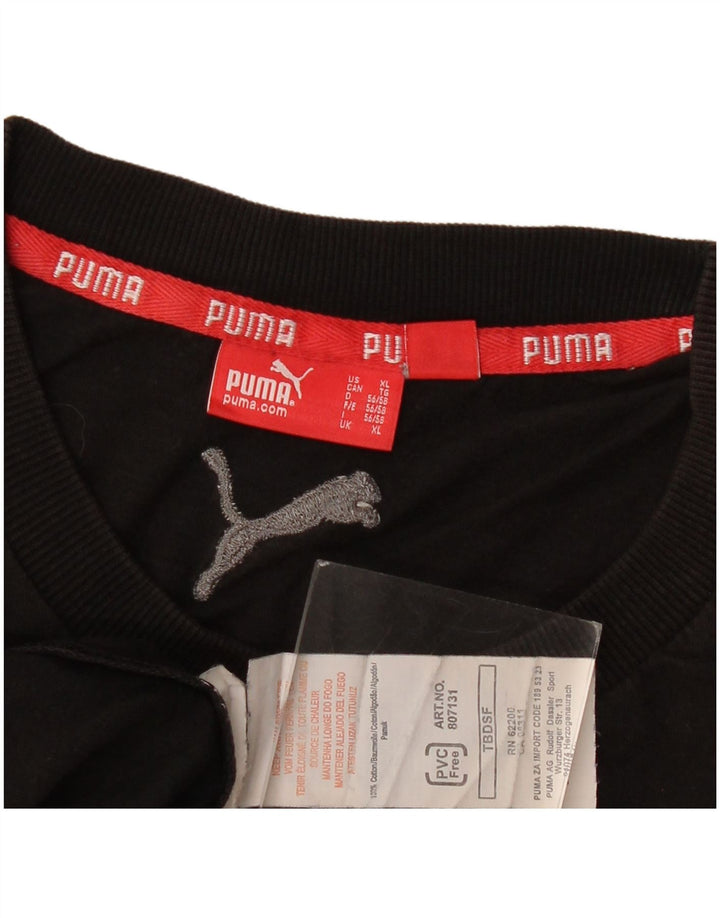 T-shirt grafica da uomo Puma Top XL in cotone nero