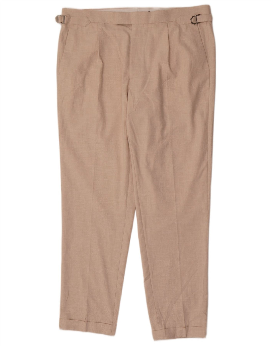 Pantaloni chino affusolati da uomo Marks & Spencer W36 L30 poliestere beige