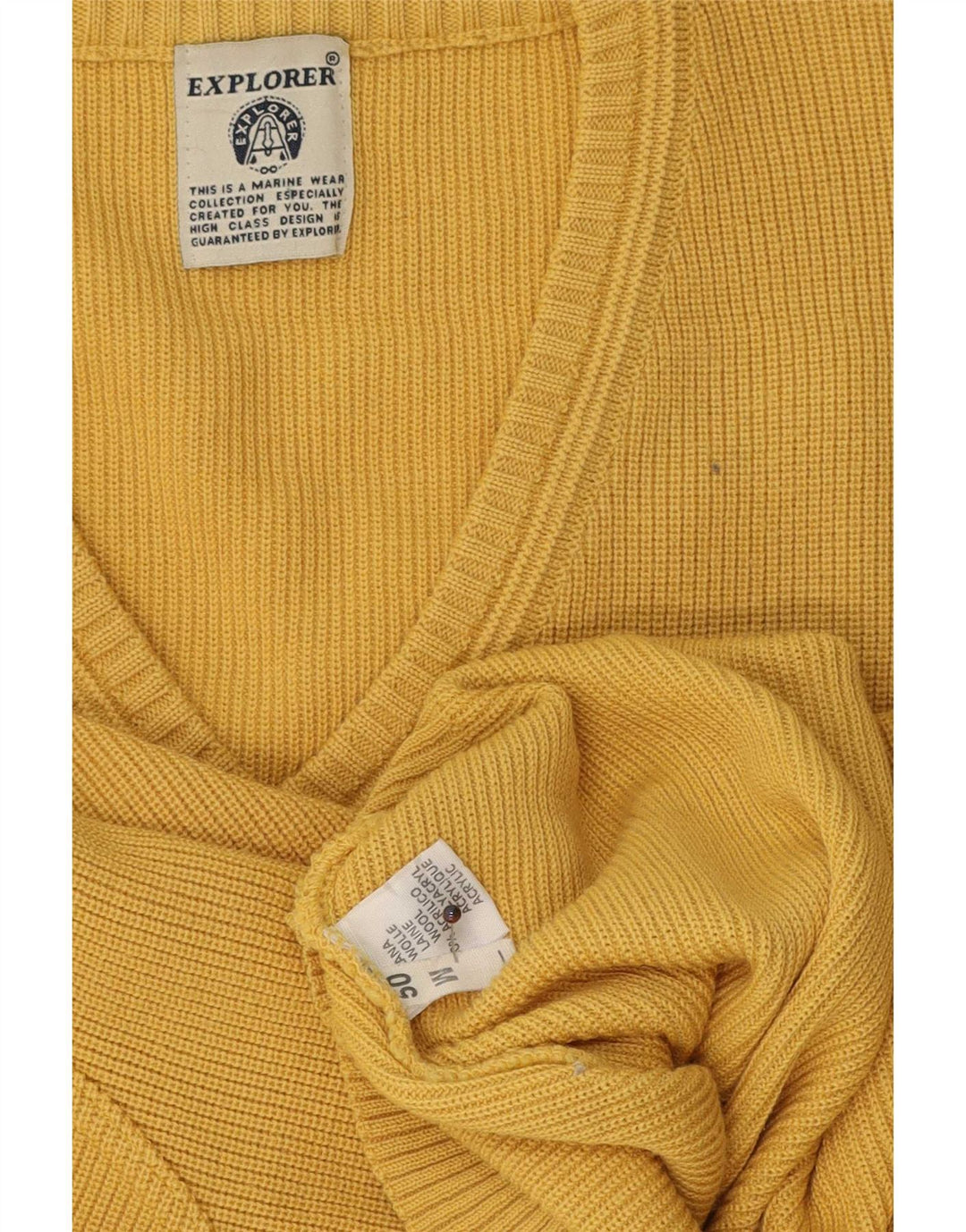 Maglione da uomo con scollo a V Explorer IT 50 Lana giallo medio